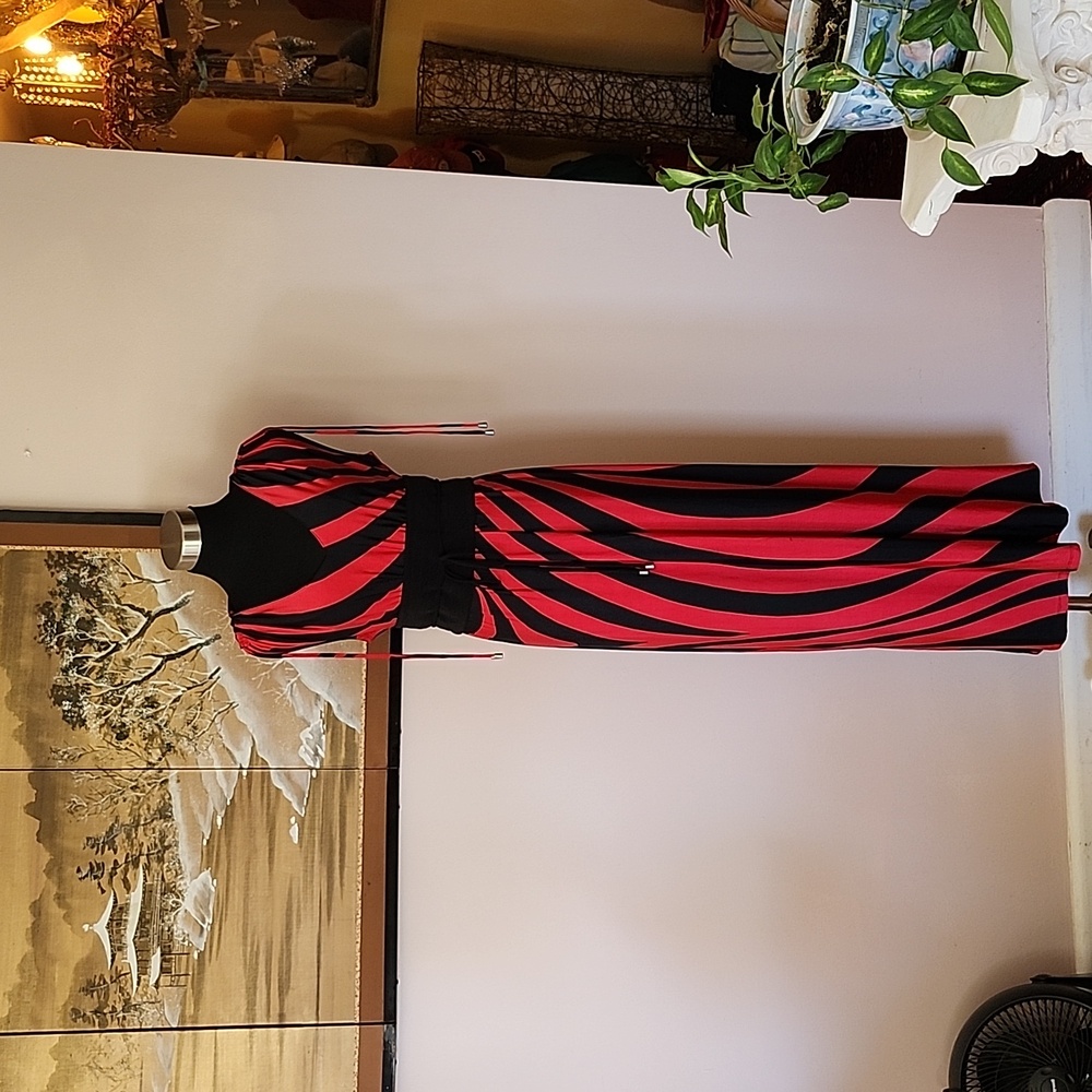 Nikki Poulos Maxi Dress red/black women's L